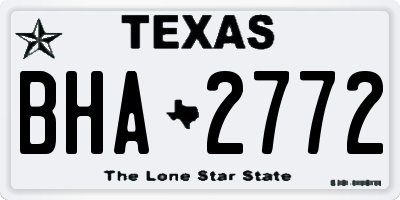 TX license plate BHA2772