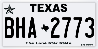 TX license plate BHA2773