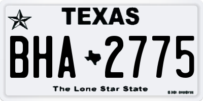 TX license plate BHA2775