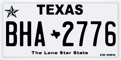 TX license plate BHA2776