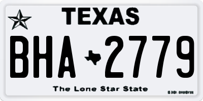 TX license plate BHA2779