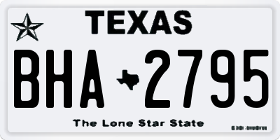 TX license plate BHA2795