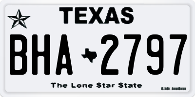 TX license plate BHA2797