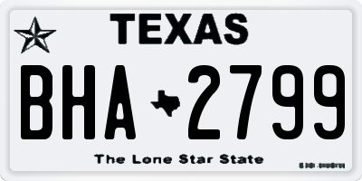 TX license plate BHA2799