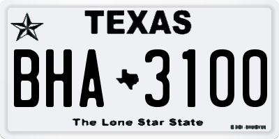TX license plate BHA3100