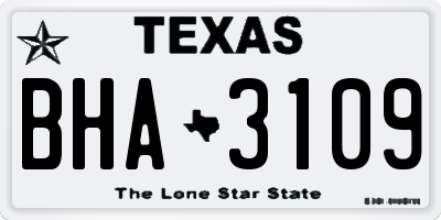 TX license plate BHA3109