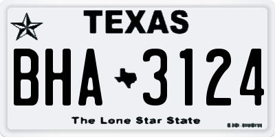 TX license plate BHA3124