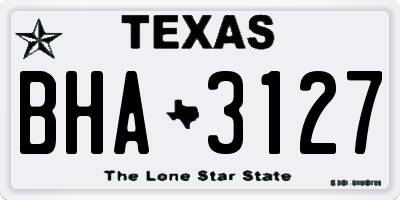 TX license plate BHA3127