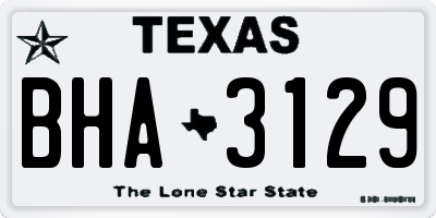 TX license plate BHA3129