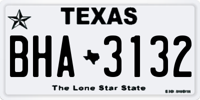 TX license plate BHA3132