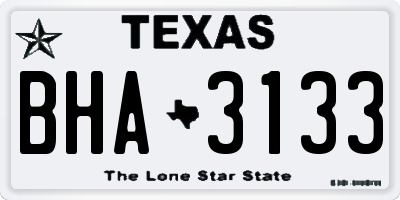 TX license plate BHA3133