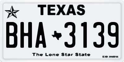 TX license plate BHA3139