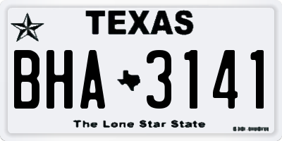 TX license plate BHA3141