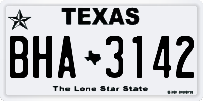 TX license plate BHA3142