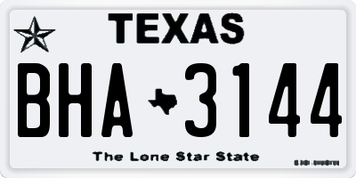 TX license plate BHA3144