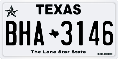 TX license plate BHA3146