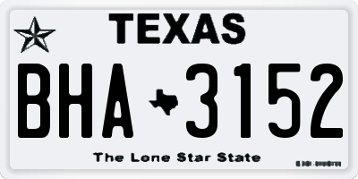 TX license plate BHA3152