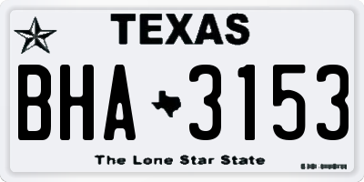 TX license plate BHA3153
