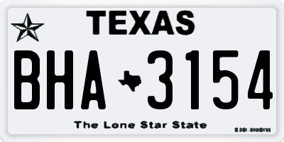TX license plate BHA3154
