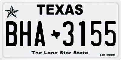 TX license plate BHA3155