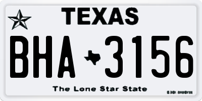 TX license plate BHA3156