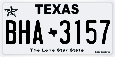 TX license plate BHA3157