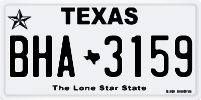 TX license plate BHA3159