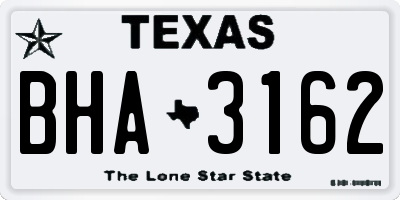 TX license plate BHA3162