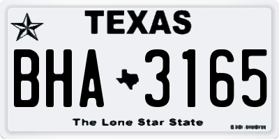 TX license plate BHA3165