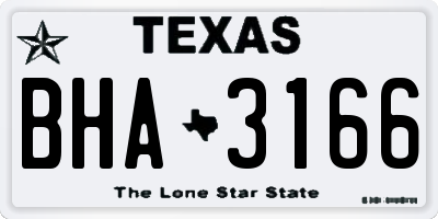 TX license plate BHA3166