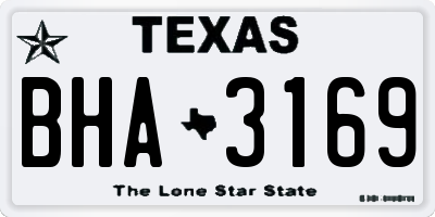 TX license plate BHA3169