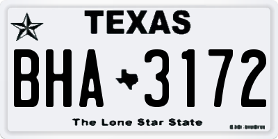 TX license plate BHA3172