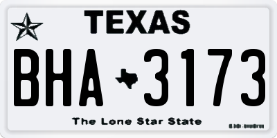 TX license plate BHA3173