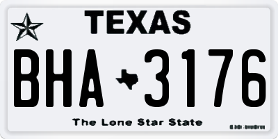 TX license plate BHA3176