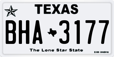 TX license plate BHA3177