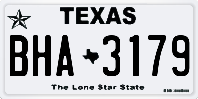 TX license plate BHA3179