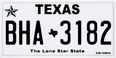 TX license plate BHA3182