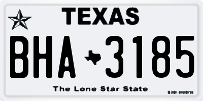 TX license plate BHA3185