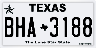 TX license plate BHA3188