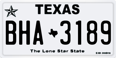 TX license plate BHA3189