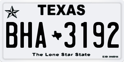 TX license plate BHA3192