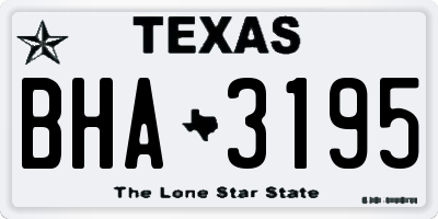TX license plate BHA3195