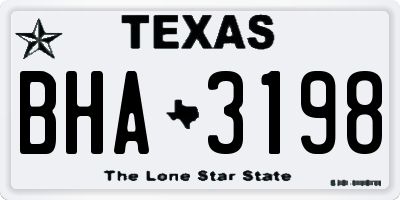 TX license plate BHA3198