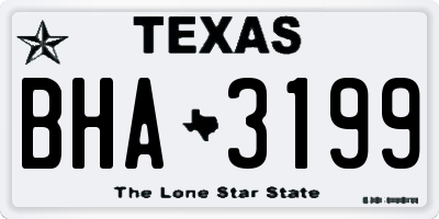 TX license plate BHA3199