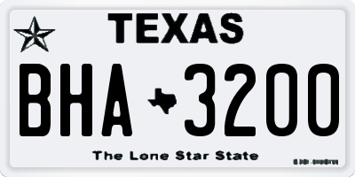 TX license plate BHA3200