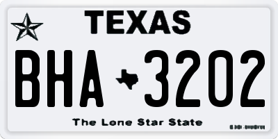 TX license plate BHA3202