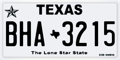 TX license plate BHA3215