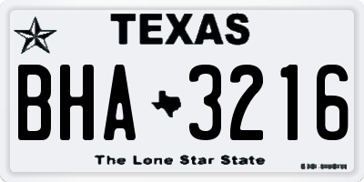 TX license plate BHA3216
