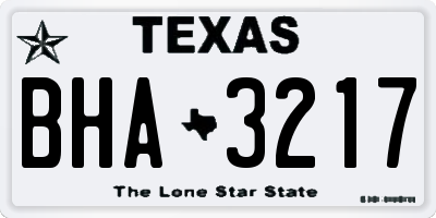 TX license plate BHA3217