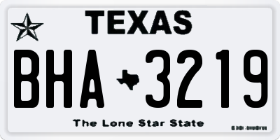 TX license plate BHA3219